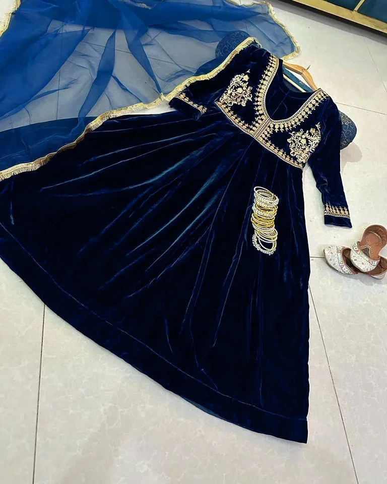 Velvet Maxi Party Wear