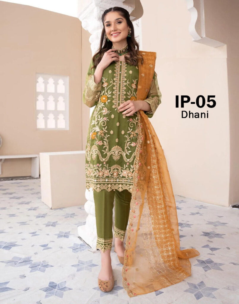 Pure Real Silk Ethnic 3-Piece Set with Embroidered Tissue or Organza Dupatta – Free Size Stitched