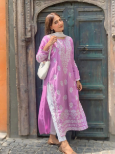 Indian Chickenkari Long Kurti