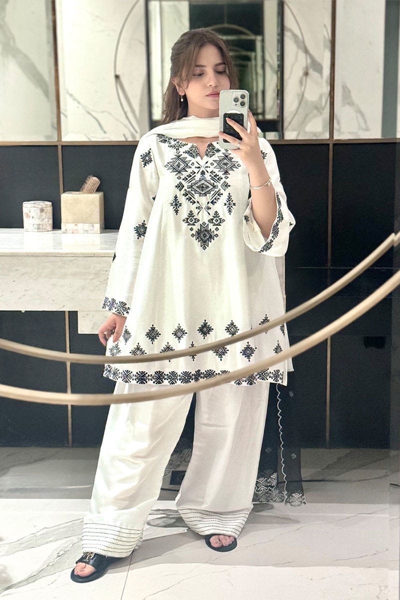 Embroidered Farshi Shalwar 3 piece