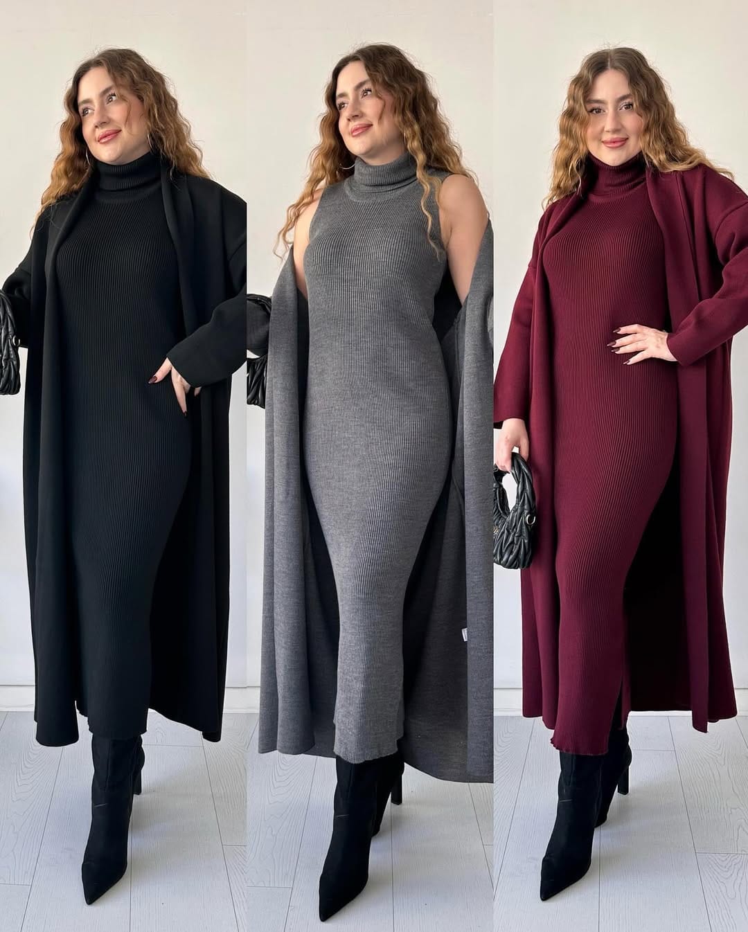 Long Winter Coat With Inner BodyCon