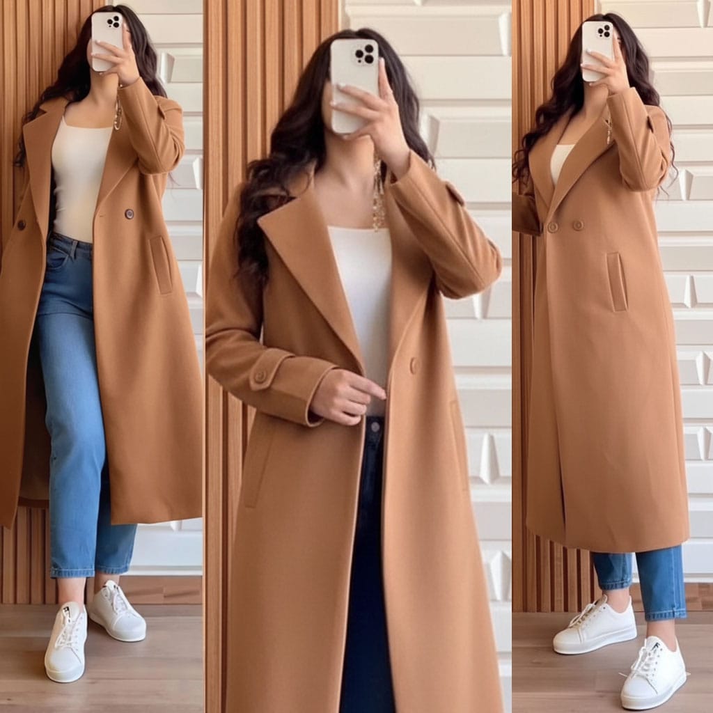 Fashionable Winter Pocket Long Coat