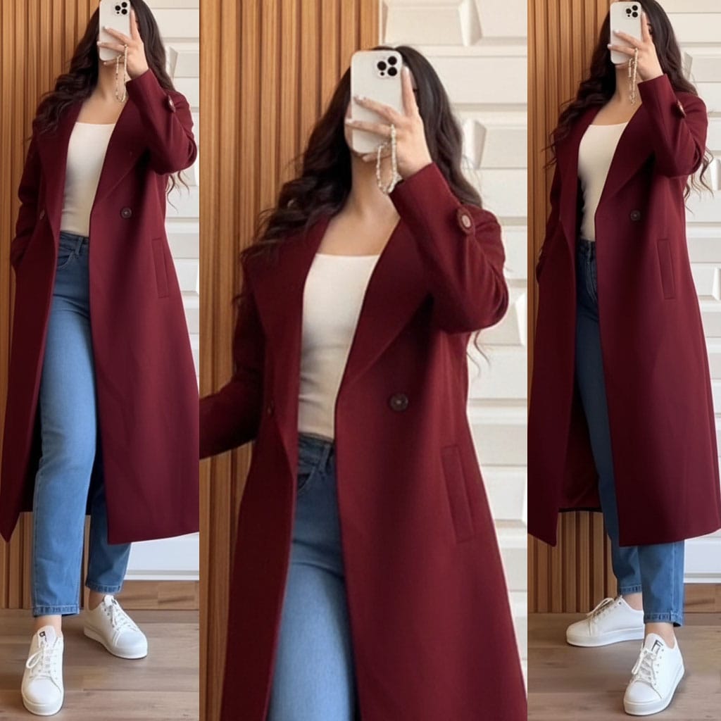 Fashionable Winter Pocket Long Coat