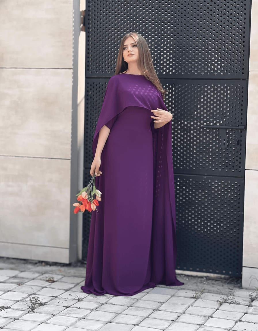 Modest Party Wear Cape Maxi 2-Piece