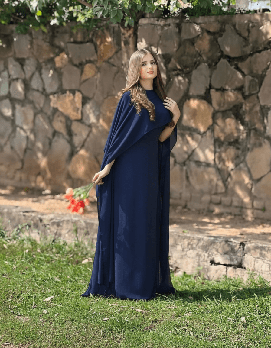 Modest Party Wear Cape Maxi 2-Piece