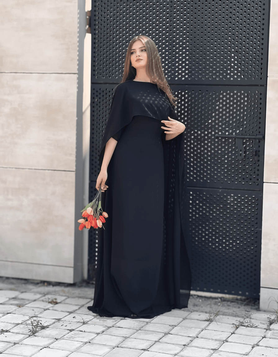 Modest Party Wear Cape Maxi 2-Piece