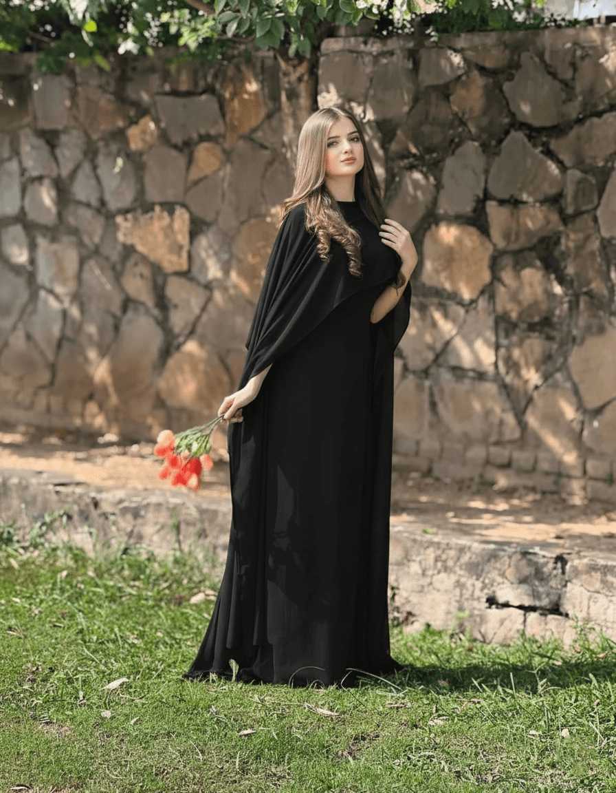 Modest Party Wear Cape Maxi 2-Piece