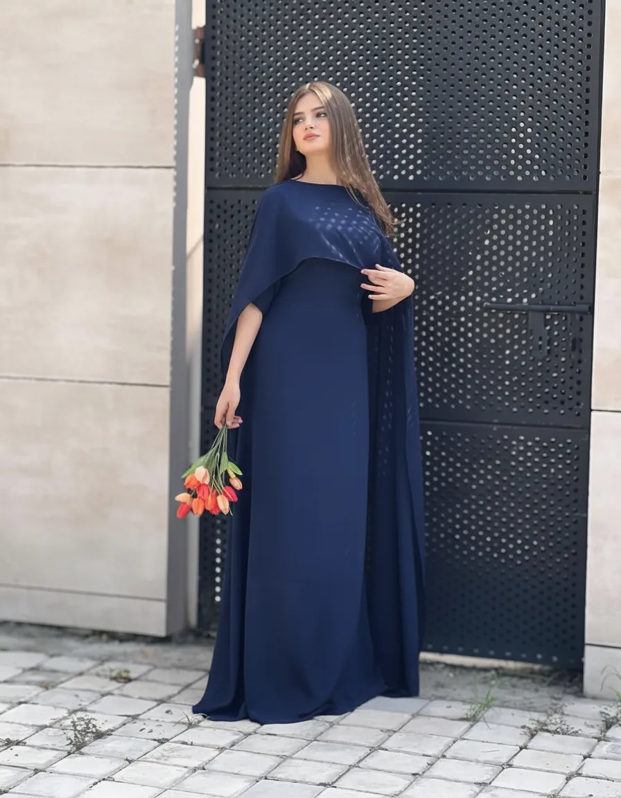 Modest Party Wear Cape Maxi 2-Piece