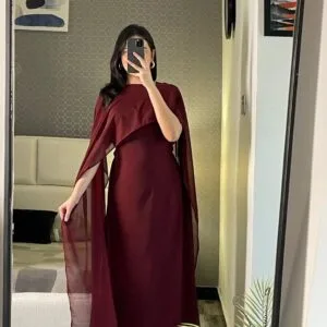 Modest Party Wear Cape Maxi 2-Piece