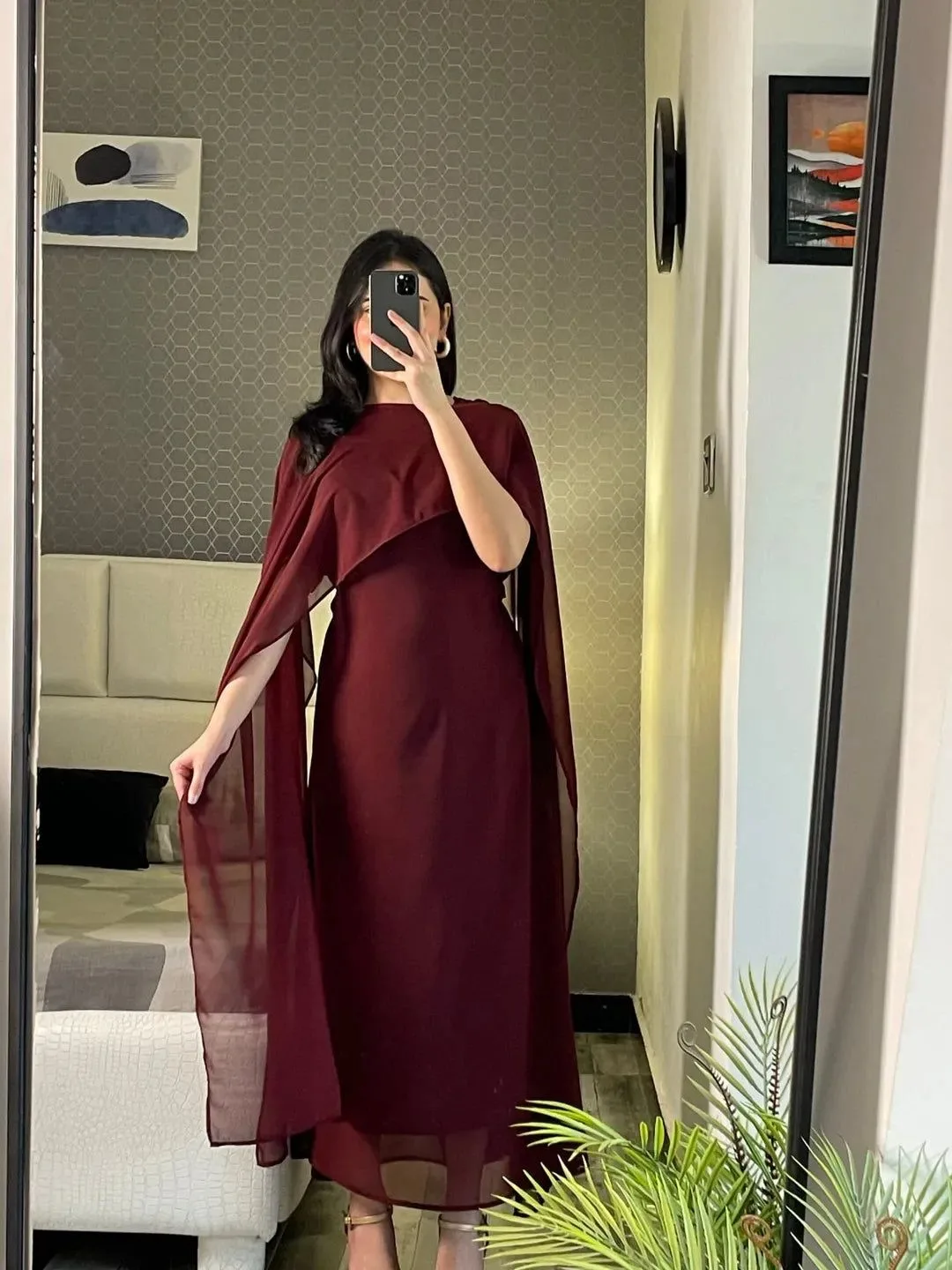 Modest Party Wear Cape Maxi 2-Piece