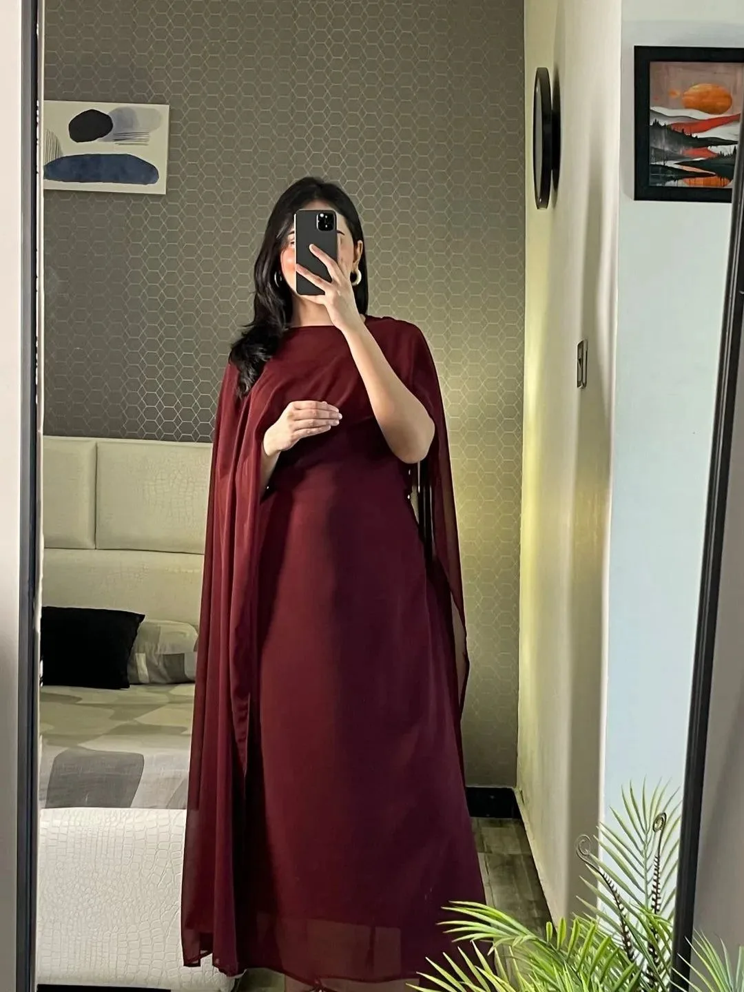 Modest Party Wear Cape Maxi 2-Piece