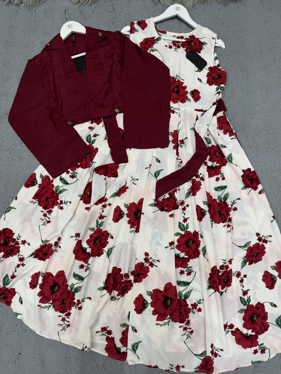 Western Floral Maxi & Koti 2-Piece Set