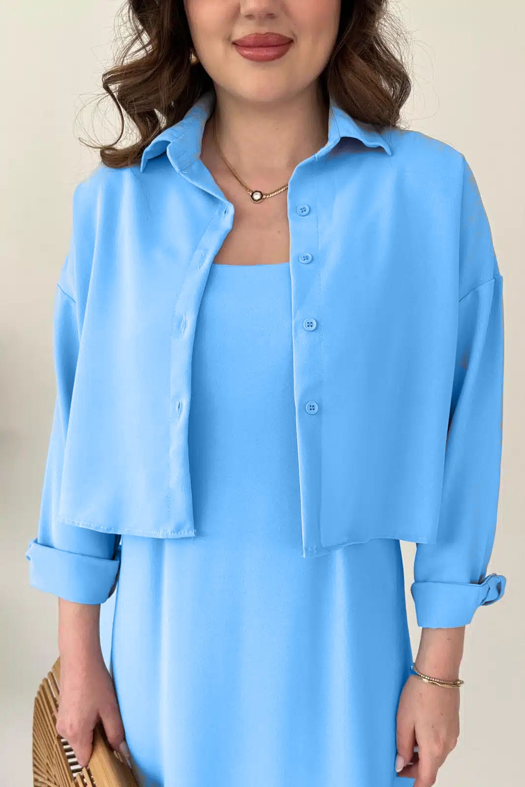 Modest Western Style Koti Frock Set