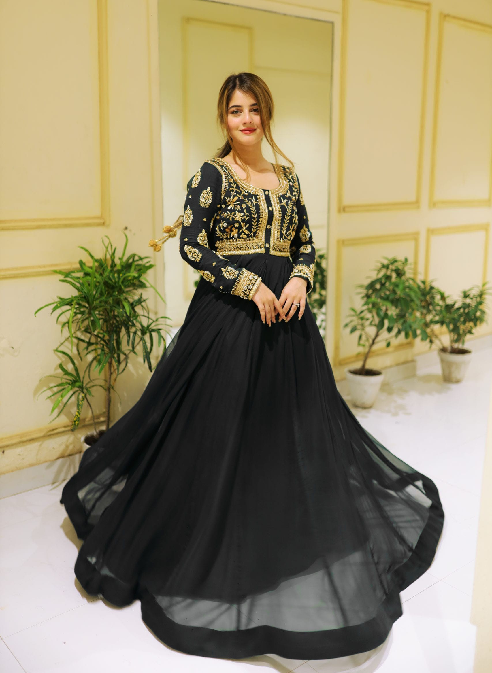 Sequins Embroidered Maxi Set