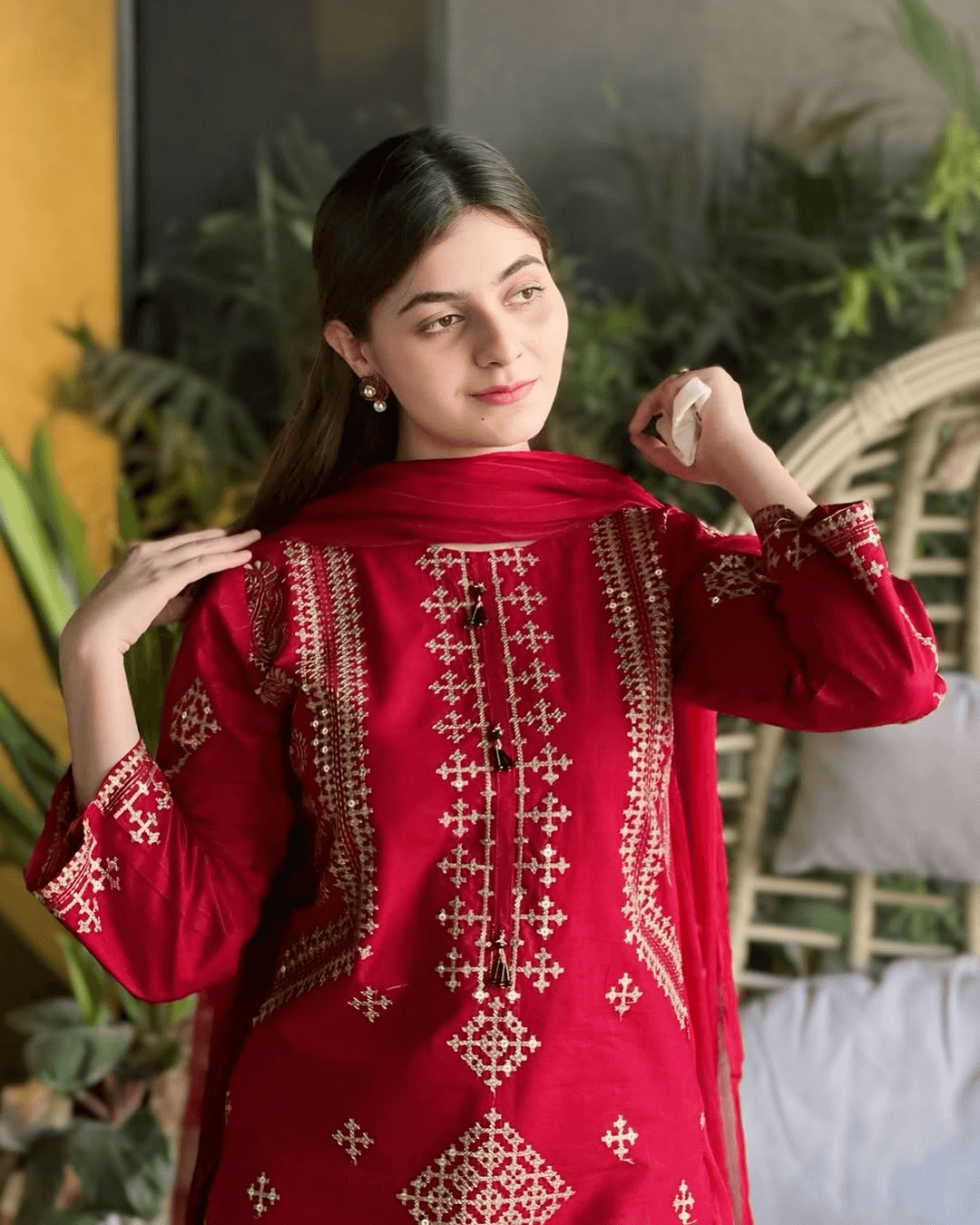 Elegant Cotton Embroidered 3-Piece Set