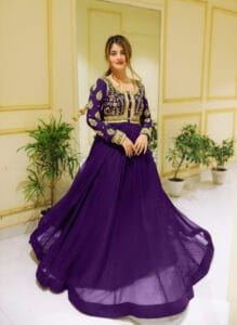 Sequins Embroidered Maxi Set