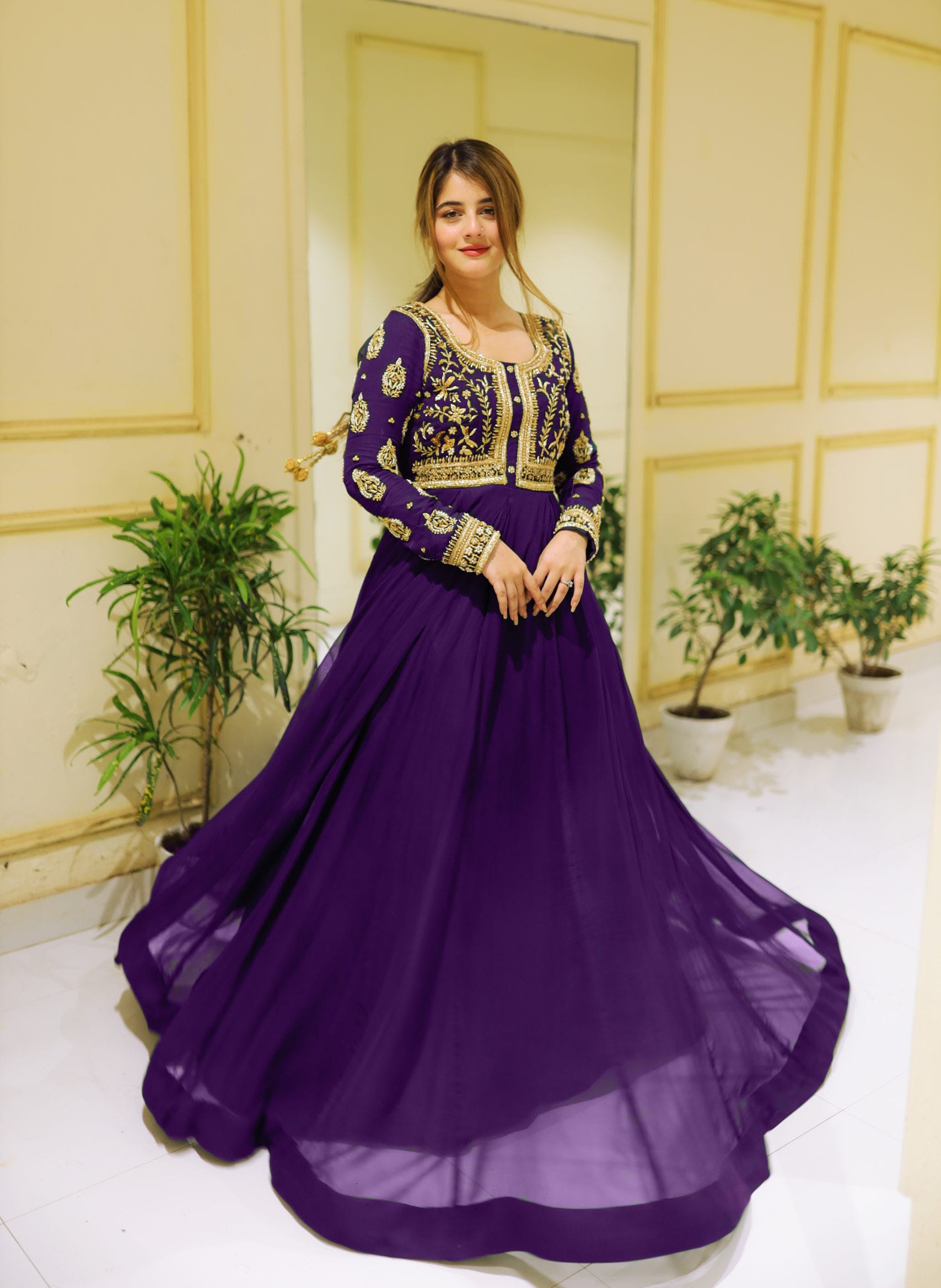 Graceful Sequins Embroidered Maxi Set