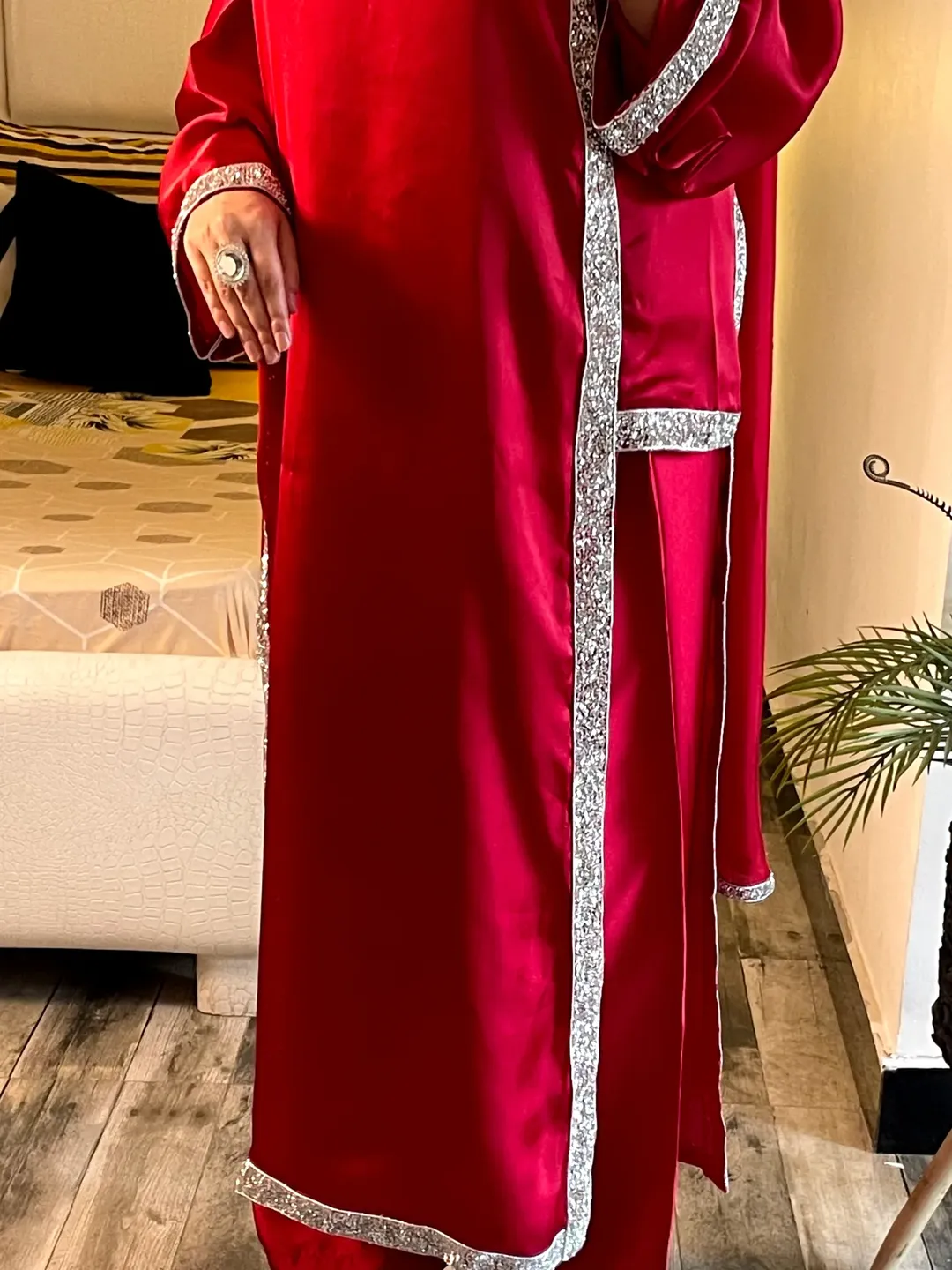 Hania Lace Work Silk 3-Piece Set