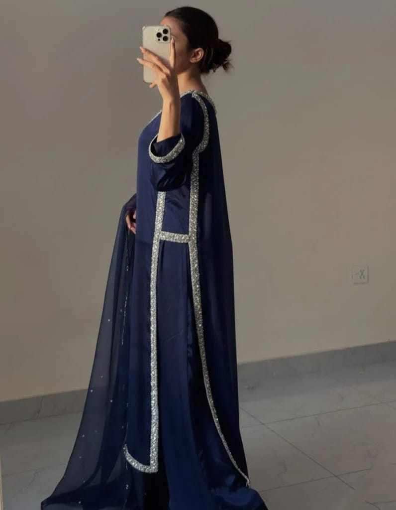 Hania Lace Work Silk 3-Piece Set