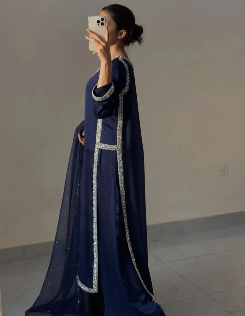 Hania Lace Work Silk 3-Piece Set