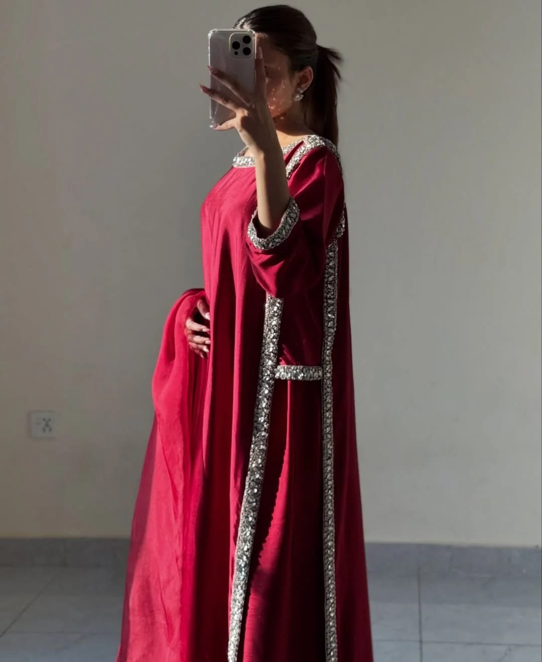 Hania Lace Work Silk 3-Piece Set