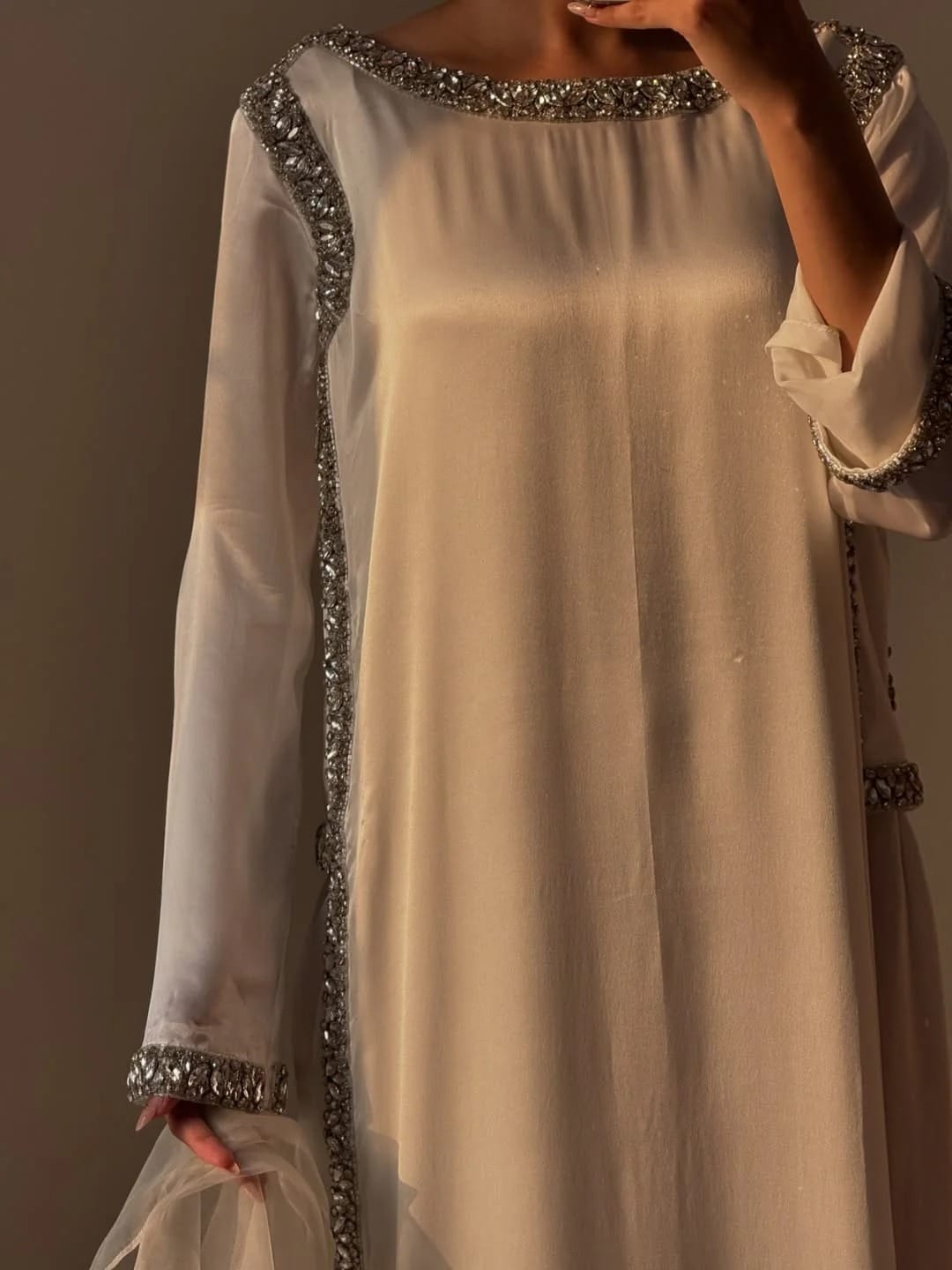 Hania Lace Work Silk 3-Piece Set