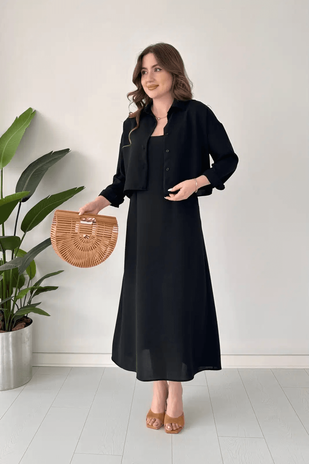 Modest Western Style Koti Frock Set