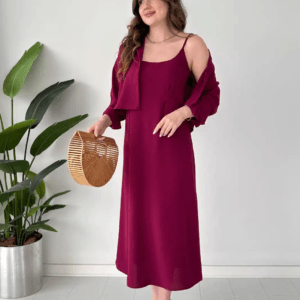 Modest Western Style Koti Frock Set