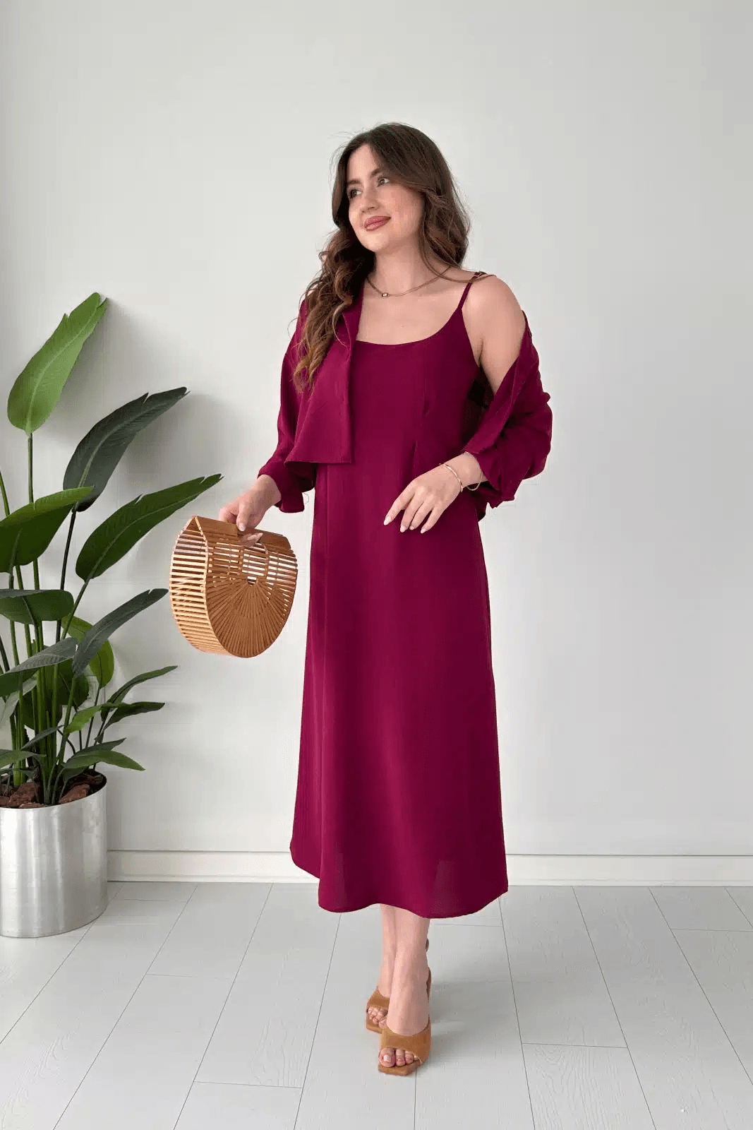 Modest Western Style Koti Frock Set