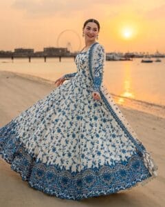 Faiza Saqlain Hania Printed Maxi