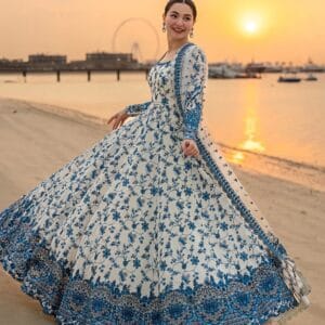 Faiza Saqlain Hania Printed Maxi