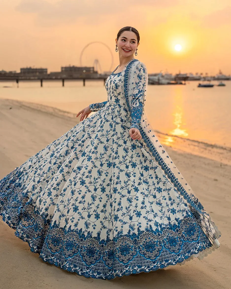 Faiza Saqlain Hania Printed Maxi
