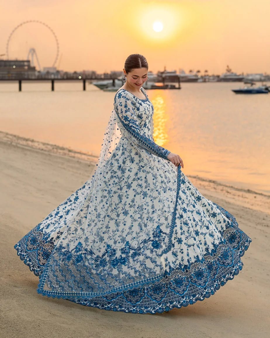 Faiza Saqlain Hania Printed Maxi