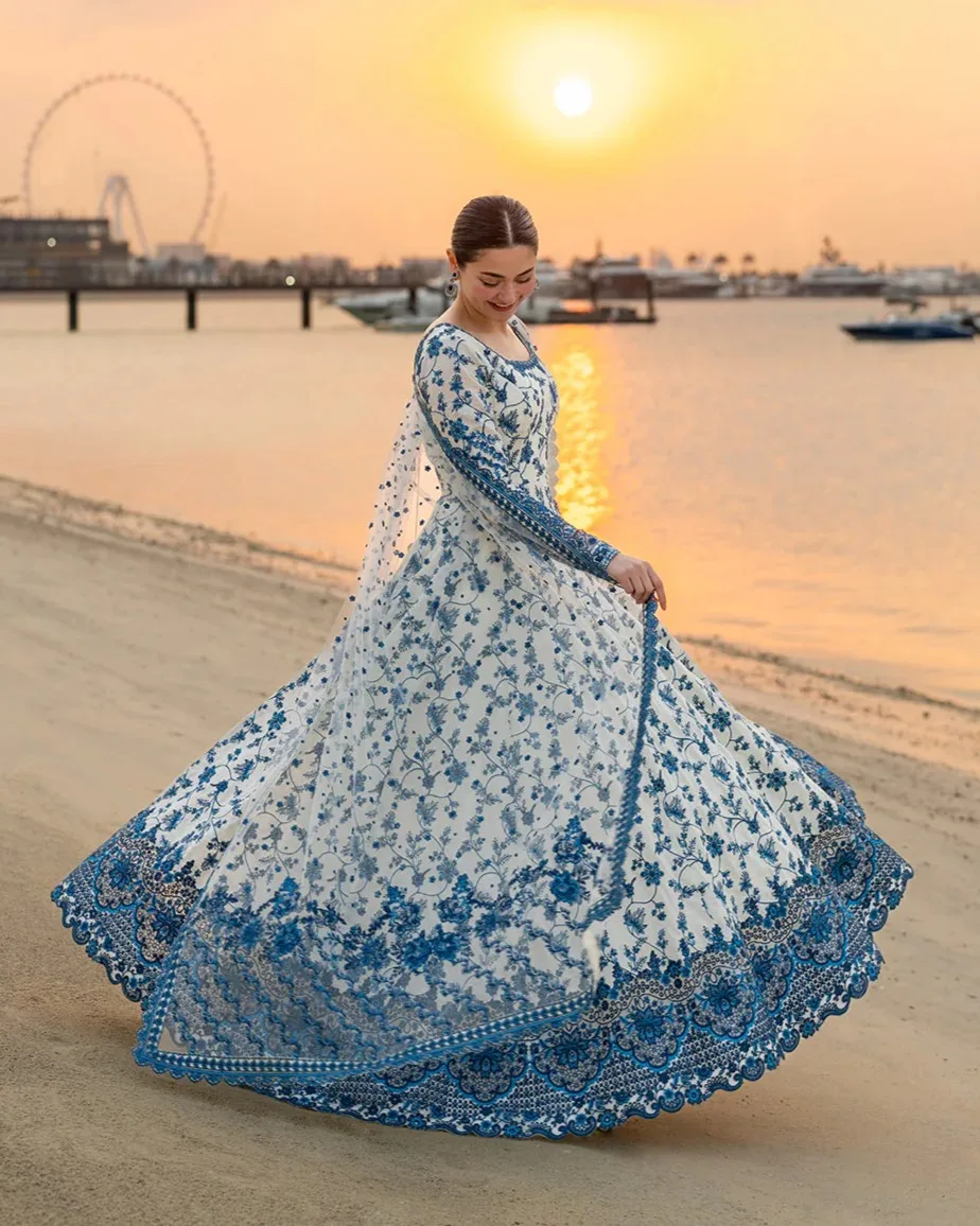 Faiza Saqlain Hania Printed Maxi