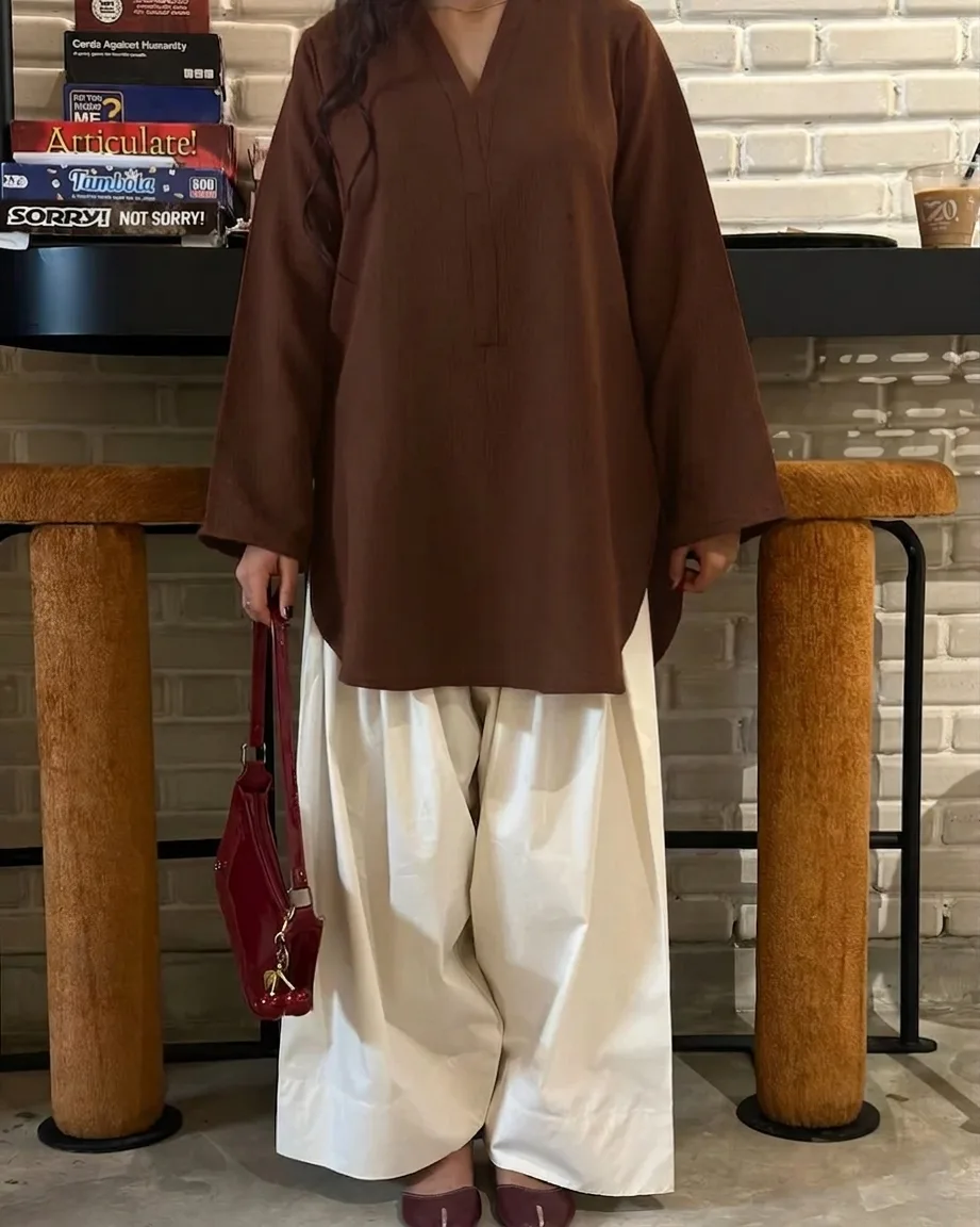 Solid Farshi Shalwar 2-Piece Set
