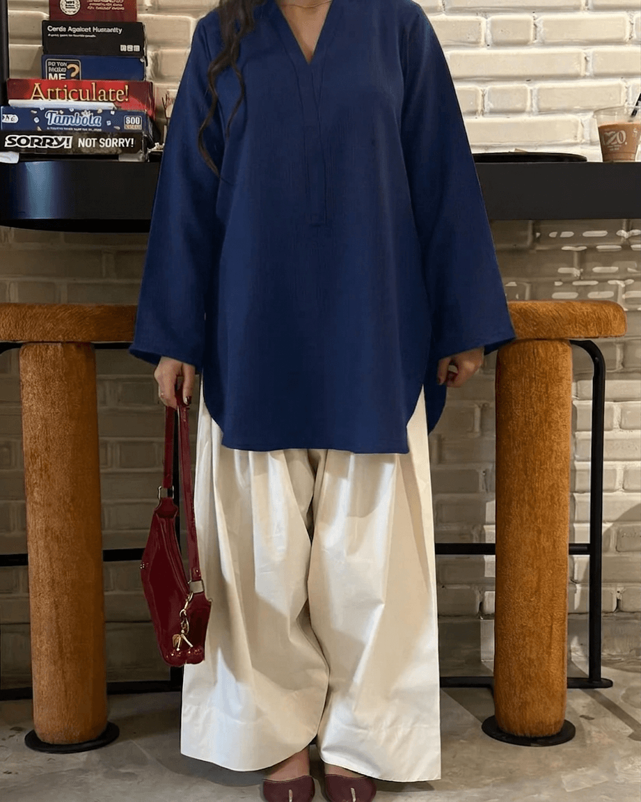 Solid Farshi Shalwar 2-Piece Set