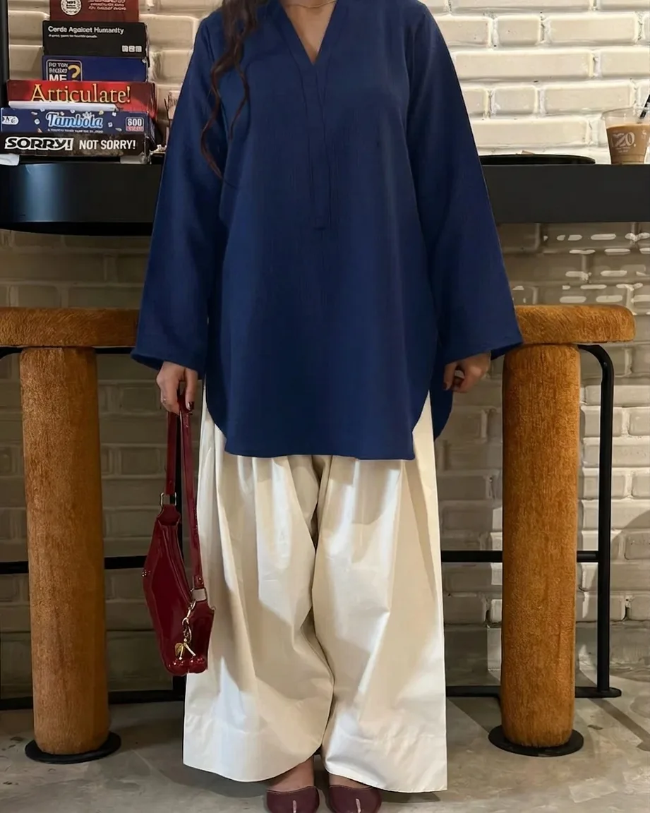 Solid Farshi Shalwar 2-Piece Set