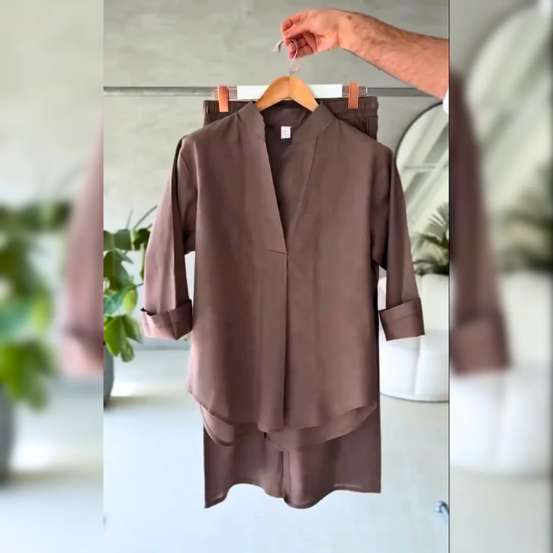 Solid Kurta Paint 2-Piece Co-Ord Set