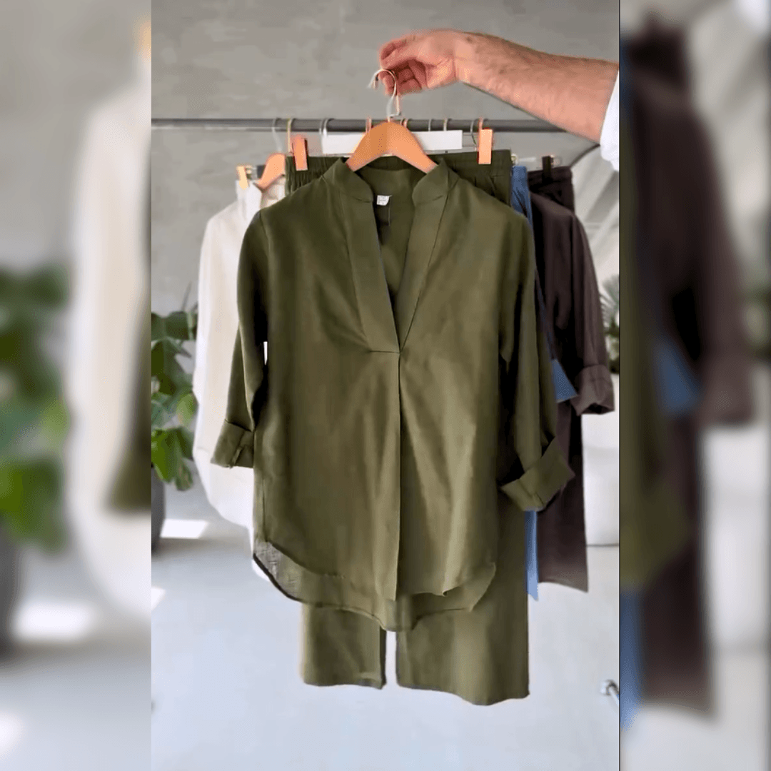 Solid Kurta Paint 2-Piece Co-Ord Set