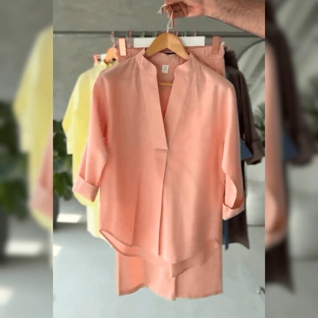 Solid Kurta Paint 2-Piece Co-Ord Set