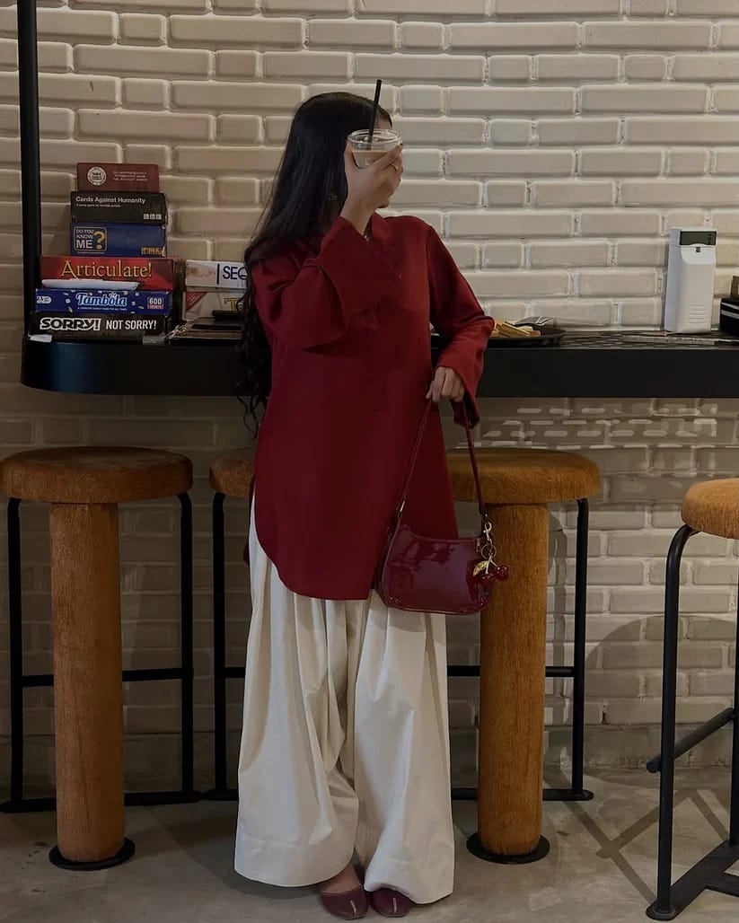 Solid Farshi Shalwar 2-Piece Set