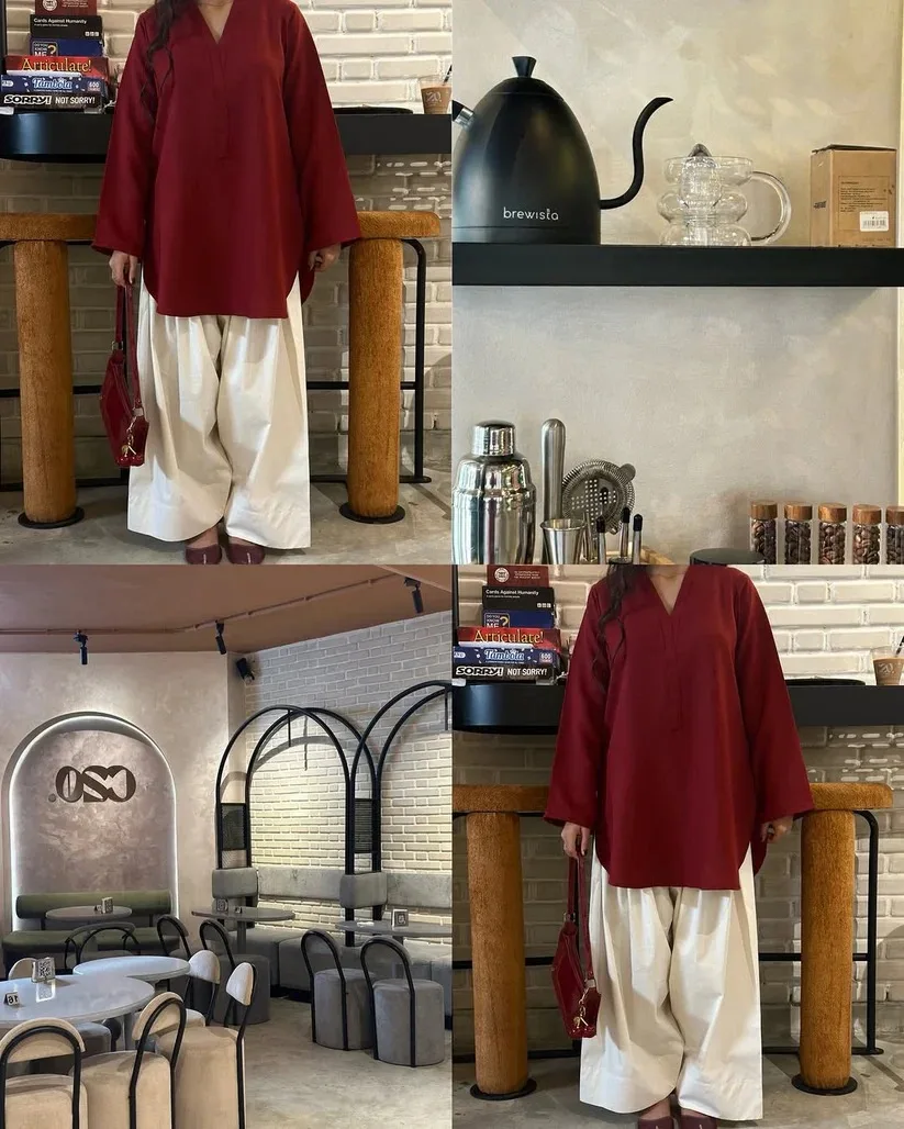 Solid Farshi Shalwar 2-Piece Set