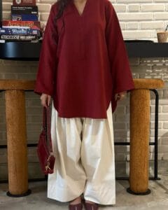 Solid Farshi Shalwar 2-Piece Set