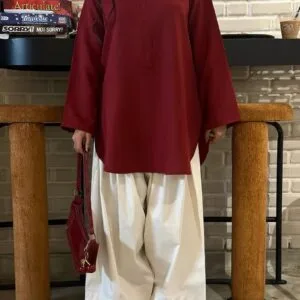 Solid Farshi Shalwar 2-Piece Set