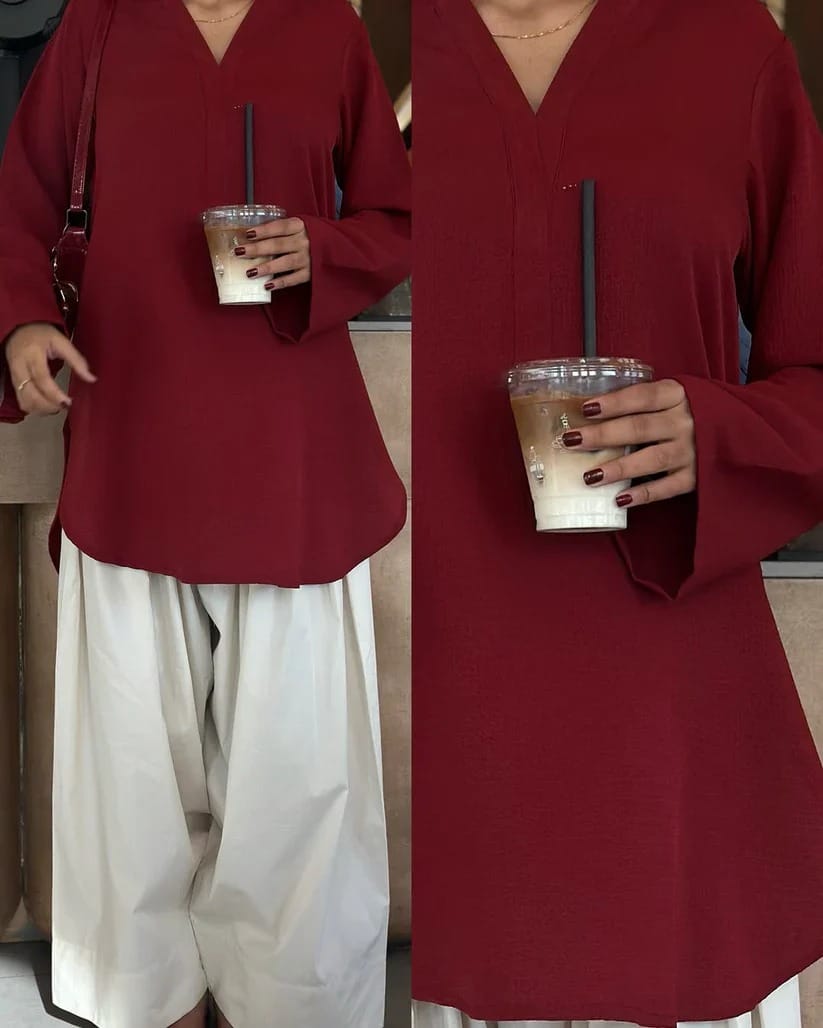Solid Farshi Shalwar 2-Piece Set