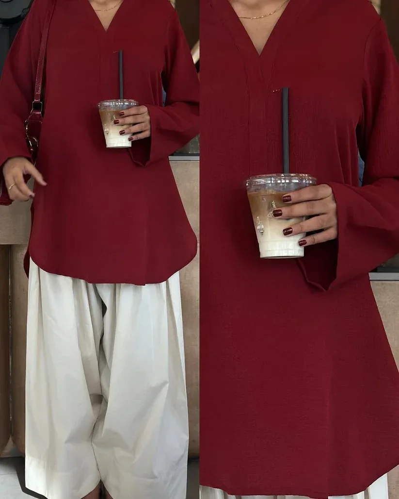 Solid Farshi Shalwar 2-Piece Set