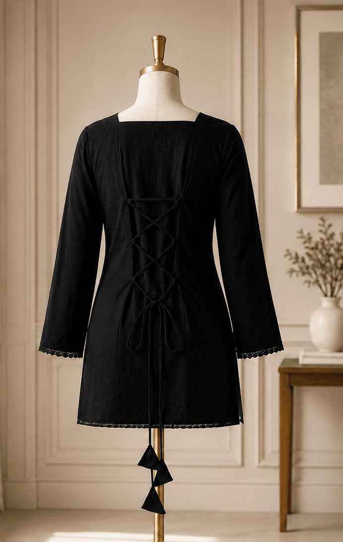 Classic Lace-Up Back Kurta Top