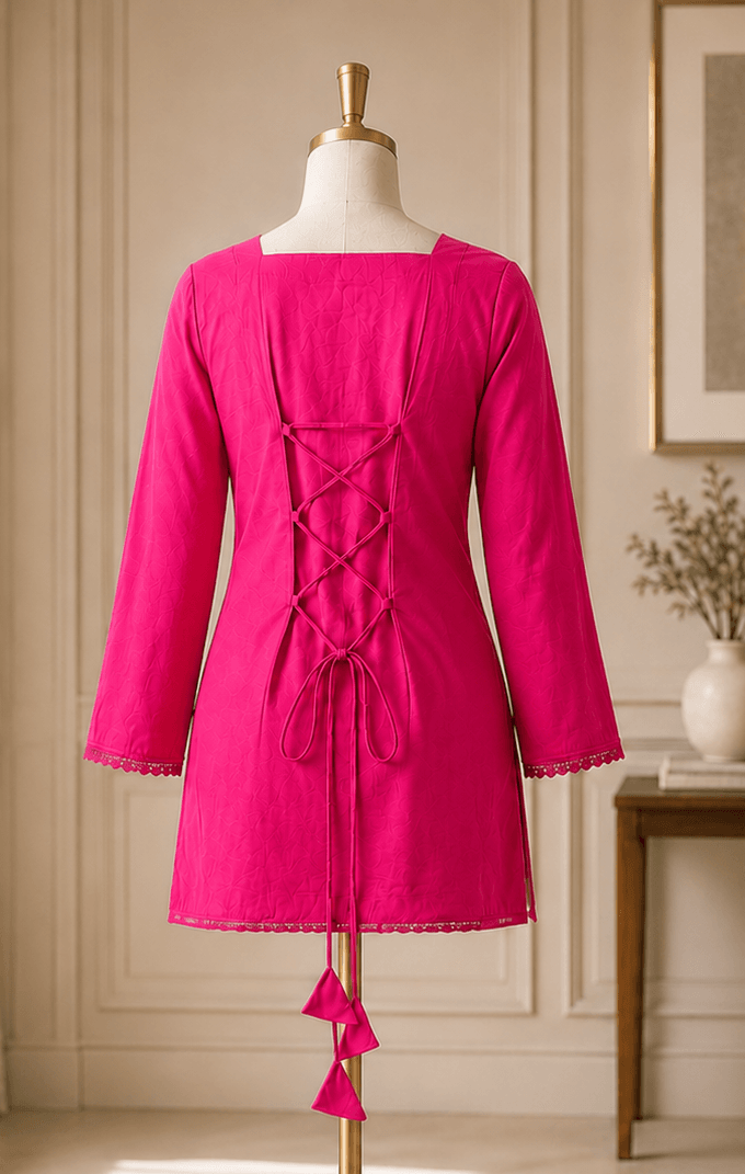 Classic Lace-Up Back Kurta Top