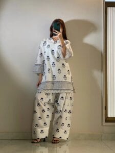 Elegant Printed Farshi Shalwar Co-Ord Set