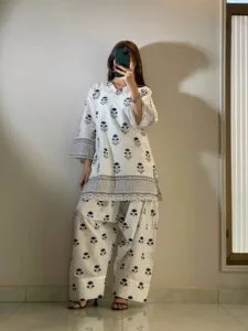Elegant Printed Farshi Shalwar Co-Ord Set